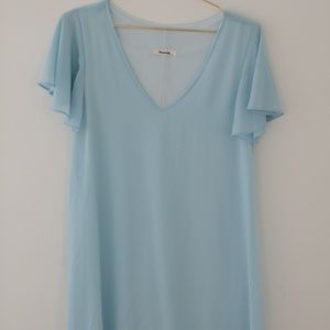 CARAMELA Baby Blue V-Neck Shift Dress USA